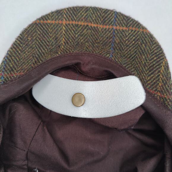 BARBOUR Unisex Cheviot Flat Cap in Olive Herringbone Size Small NWOT - Picture 6 of 8